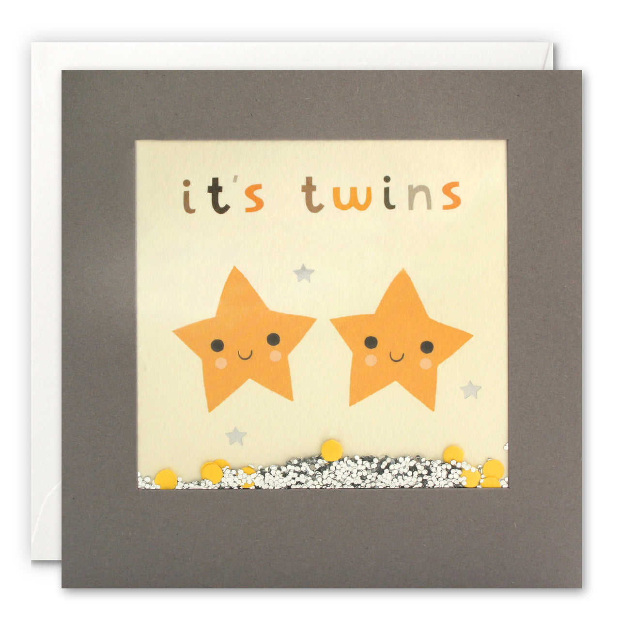PT3247U - It?s Twins Stars Grey Shakies Card