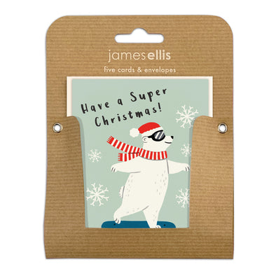 RMP3979 - Super Christmas Polar Bear pk of 5 cards