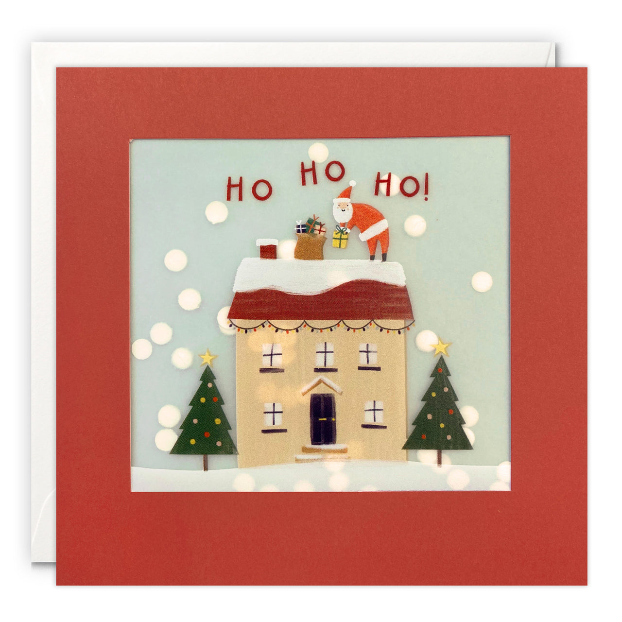 RPP3641 - Santa on Roof Christmas Paper Shakies Card