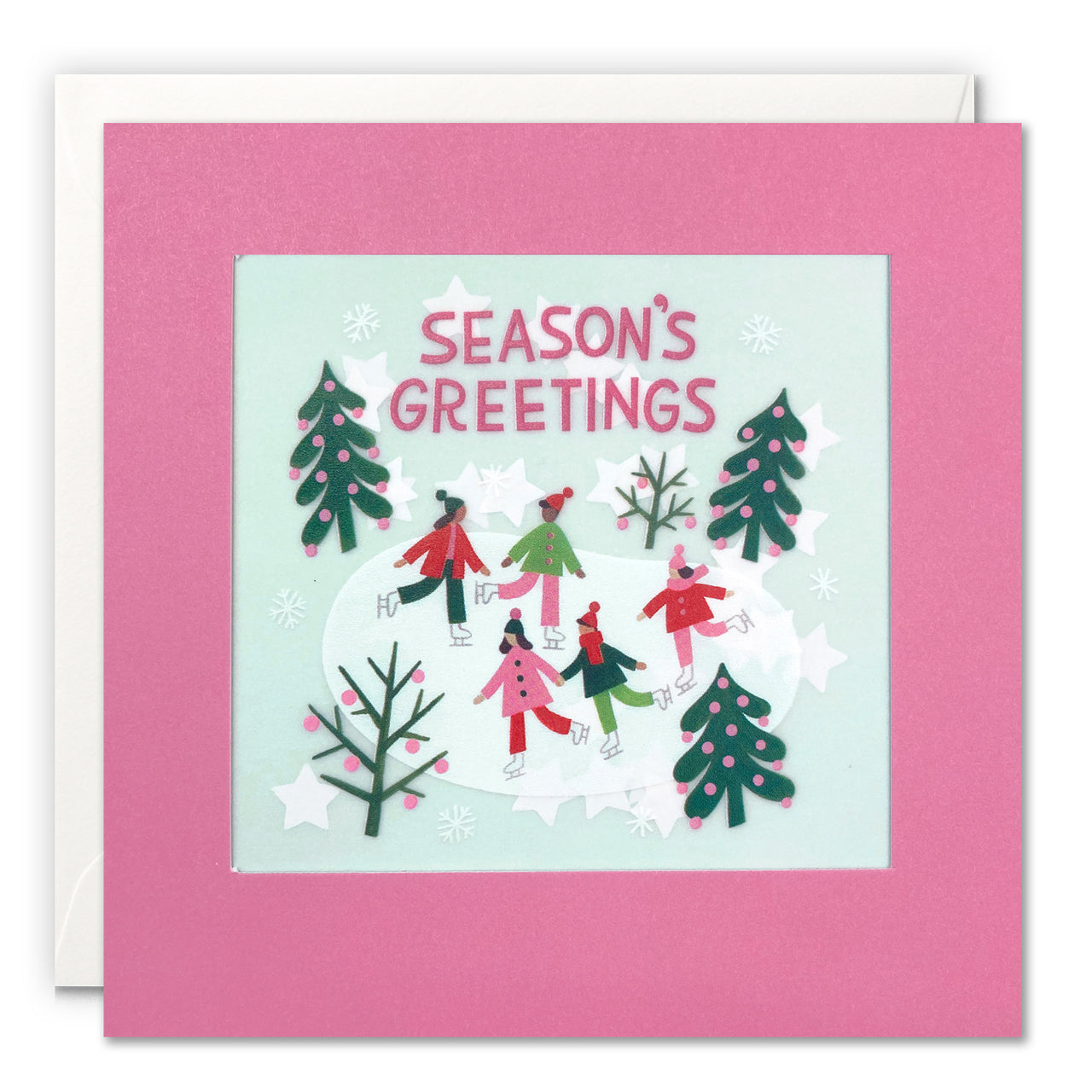 RPP3753 - Ice Skating Christmas Paper Shakies Card
