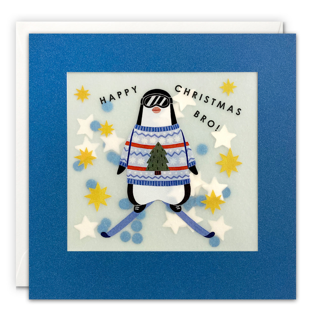 RPP3953 - Bro Penguin Christmas Paper Shakies Card