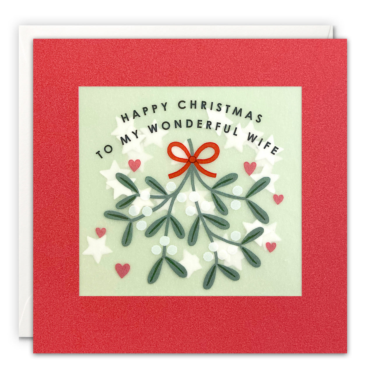 RPP3956 - Wife Mistletoe Christmas Paper Shakies Card